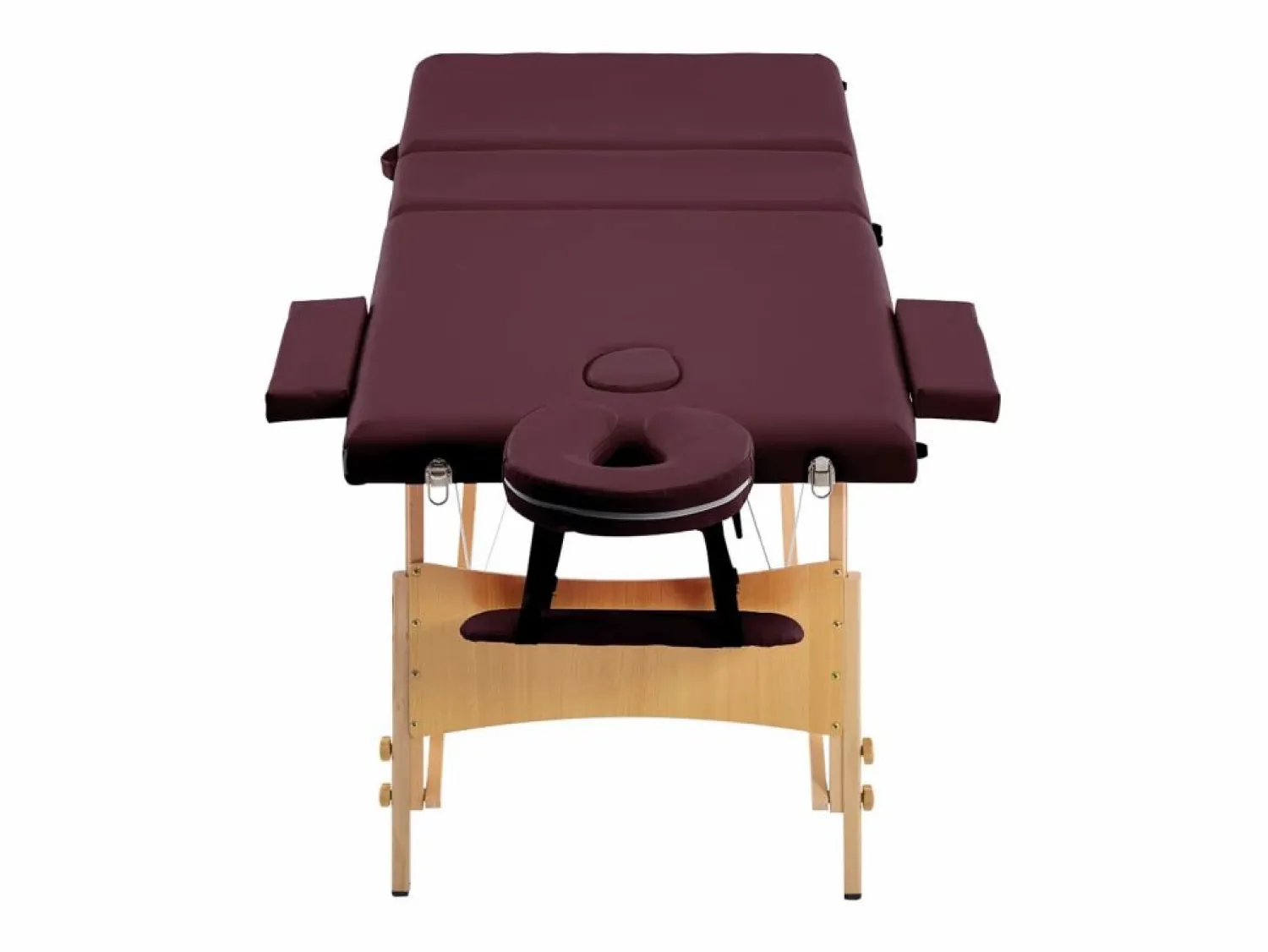 Outlet Camilla de masaje plegable 3 secciones madera color vino tinto 02_0001839 Camilla De Masaje