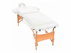 Discount Helloshop26 Camilla de masaje plegable de 2 secciones 10 cm de grosor color 02_0001866 Blanco