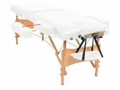 Discount Helloshop26 Camilla de masaje plegable de 2 secciones 10 cm de grosor color 02_0001866 Blanco