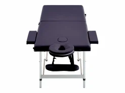 Helloshop26 Camilla de masaje plegable camilla de masaje banco sofá portátil terapia cosmética profesional shiatsu reiki 2 zonas aluminio morado 02_0001810