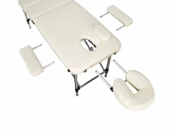 Outlet Helloshop26 Camilla de masaje portátil plegable de aluminio de 3 secciones + funda 2008139 Beige