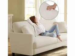 DripeX Canapé 2 plazas en Tejido de felpa teddy con 2 Almohadas - - 148 x 89 x 79cm