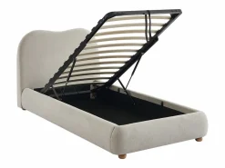 Clearance Canapé abatible 90 x 190 cm de tela color + colchón - VANARI Cama Con Canapé|Cama Con Almacenaje