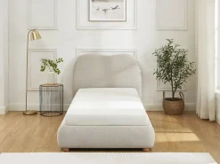 Clearance Canapé abatible 90 x 190 cm de tela color + colchón - VANARI Cama Con Canapé|Cama Con Almacenaje