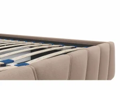 Vente-unique Canapé abatible 160 x 200 cm de terciopelo - LIDAMA de Pascal Morabito Beige