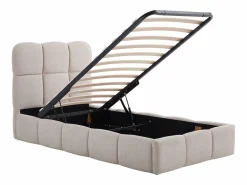 Discount Canapé abatible 90 x 190 cm de tejido texturizado color + colchón - DILUDO Cama Con Almacenaje|Cama Adulto