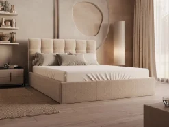 Vente-unique Canapé abatible 160 x 200 cm de terciopelo color con colchón - MIRDAL
