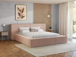 Outlet Vente-unique Canapé abatible 180 x 200 cm de pana - TIMANO Rosa