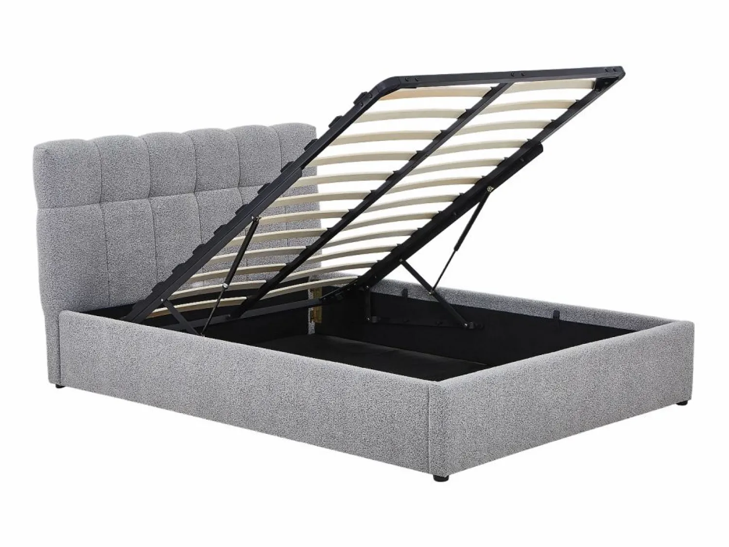 New Canapé abatible 140 x 190 cm en tela bouclé + colchón - MAZIRI Cama Con Canapé