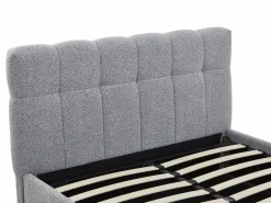 New Canapé abatible 140 x 190 cm en tela bouclé + colchón - MAZIRI Cama Con Canapé