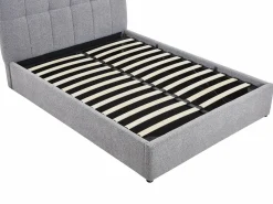 New Canapé abatible 140 x 190 cm en tela bouclé + colchón - MAZIRI Cama Con Canapé