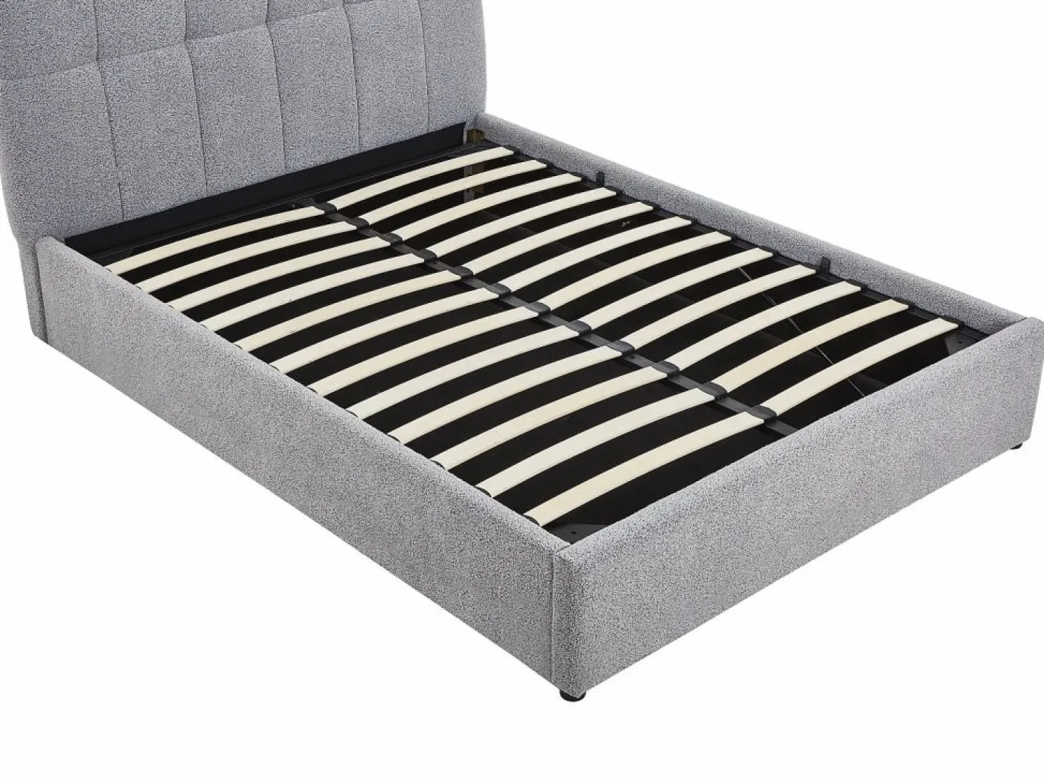New Canapé abatible 140 x 190 cm en tela bouclé + colchón - MAZIRI Cama Con Canapé