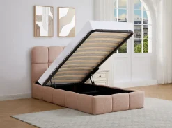 Vente-unique Canapé abatible 90 x 190 cm en tela texturizada color - DILUDO