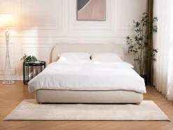 Discount Canapé abatible 140 x 190 cm en tela bouclé - VANARI Cama Con Canapé