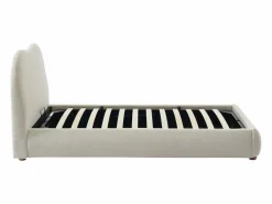 Vente-unique Canapé abatible 90 x 190 cm en tela bouclé beige - VANARI
