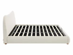 Outlet Vente-unique Canapé abatible 180 x 200 cm en tela bouclé beige + colchón - VANARI Blanco
