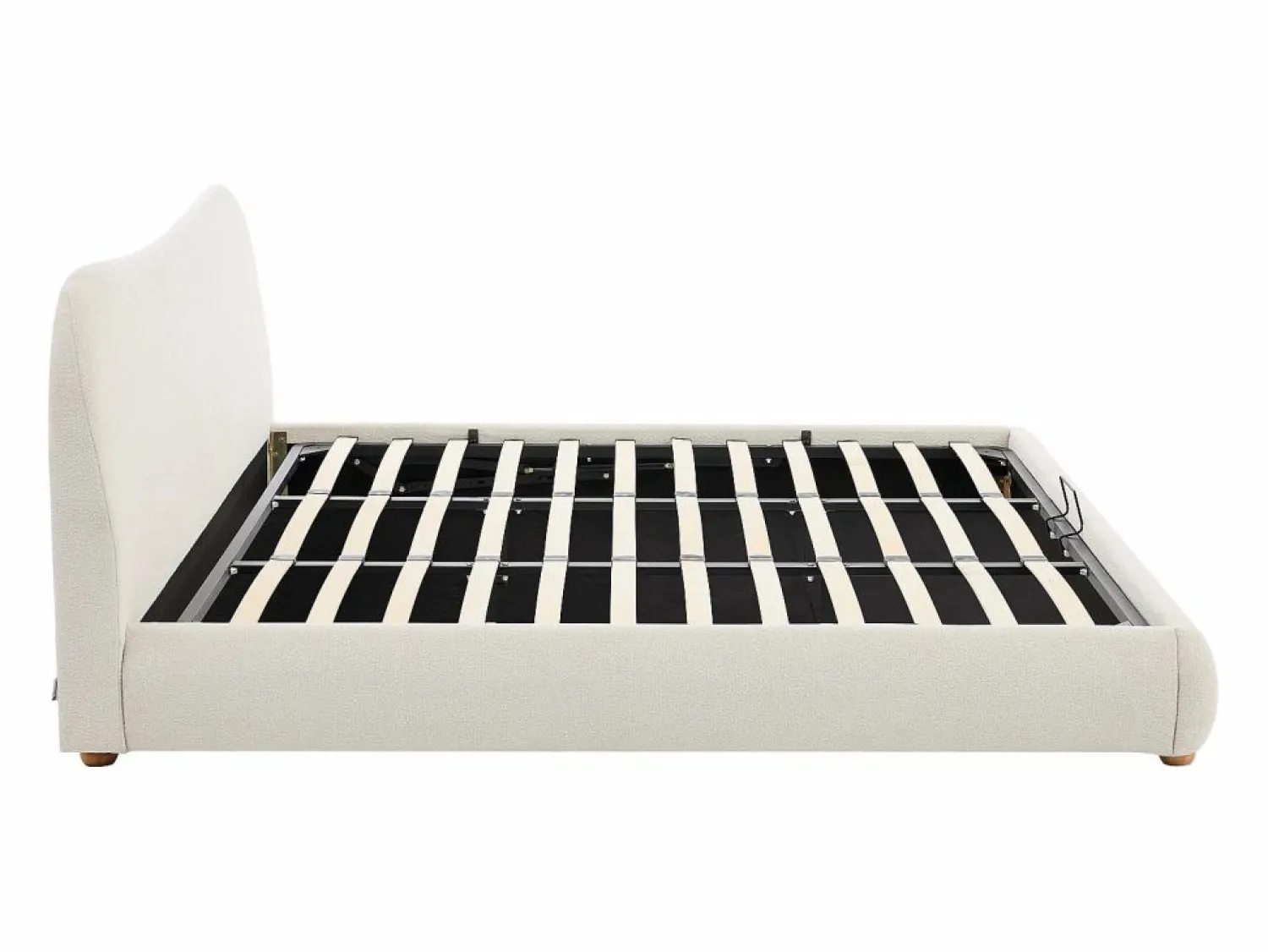 Outlet Vente-unique Canapé abatible 180 x 200 cm en tela bouclé beige + colchón - VANARI Blanco