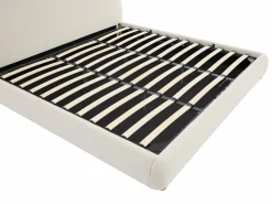 Outlet Vente-unique Canapé abatible 180 x 200 cm en tela bouclé beige + colchón - VANARI Blanco