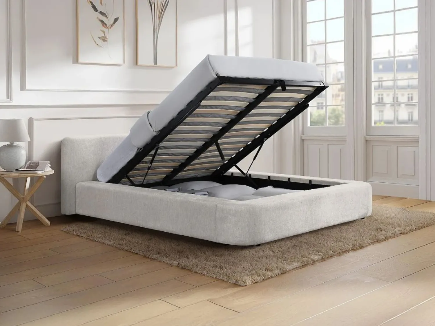Best Canapé abatible 140 x 190 cm en tela - JUDALO de Cama Con Canapé|Cama Con Almacenaje