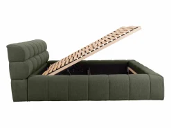 Clearance Canapé abatible 160 x 200 cm tela + colchón - FORVIK de Pascal Morabito Cama Con Canapé|Cama Adulto