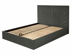 New Vente-unique Canapé abatible 140 x 190 cm terciopelo gris ntracita + colchón - RILIODA Gris antracita