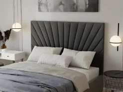 New Vente-unique Canapé abatible 140 x 190 cm terciopelo gris ntracita + colchón - RILIODA Gris antracita