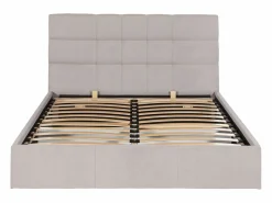 Hot Vente-unique Canapé abatible 160 x 200 de tela de color - ELIAVA Beige