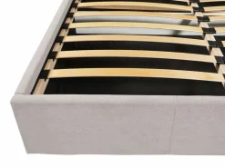 Hot Vente-unique Canapé abatible 160 x 200 de tela de color - ELIAVA Beige