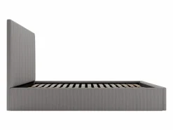 Discount Vente-unique Canapé abatible de 160 x 200 cm con cabecero de pana + colchón - SARAH Gris