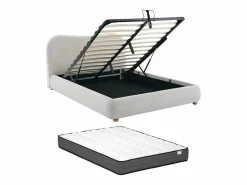 Vente-unique Canapé abatible de 140 x 190 cm de tela en color + colchón - VANARI