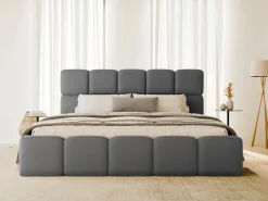 Canapé abatible de 160 x 200 cm de tela efecto cuero - DAMADO de Pascal Morabito Cama Con Canapé