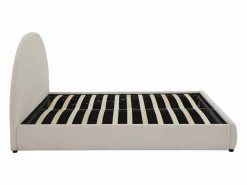 Online Vente-unique Canapé abatible de 160 x 200 cm de tela rizada color - LIRIMO Crema