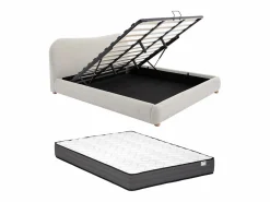 Discount Canapé abatible de 180 x 200 cm de tela color + colchón - VANARI Cama Con Canapé|Cama Con Almacenaje