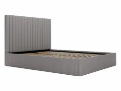 Online Vente-unique Canapé abatible de 140 x 190 cm con cabecero de pana + colchón - SARAH Gris