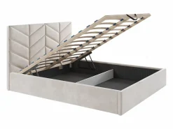 Clearance Canapé abatible de 160 x 200 cm de tela texturizada - JUSTANI Cama Con Canapé|Cama Con Almacenaje