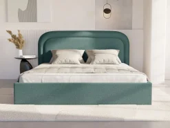 Canapé abatible de 160 x 200 cm de tela jaspeada color pato - FIREZA Cama Con Canapé