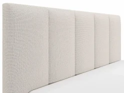 New Vente-unique Canapé abatible de 140 x 190 cm con cabecero con costuras verticales tela - KILACLO Beige