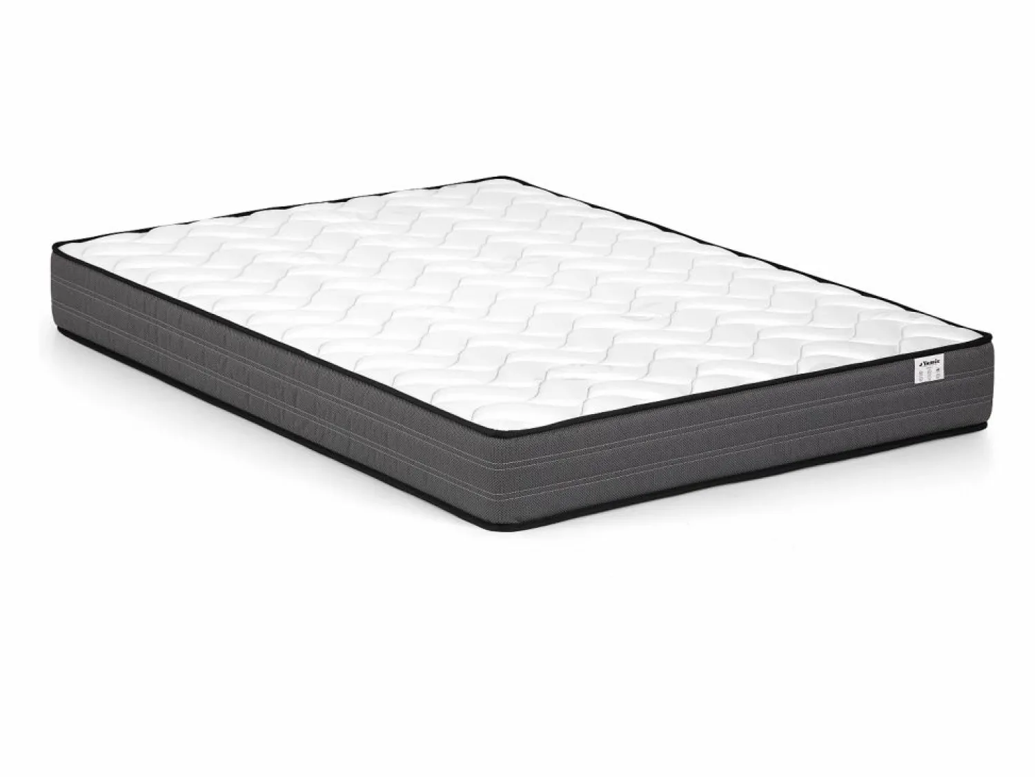 Online Canapé abatible de 160 x 200 cm con cabecero con costuras verticales tela taupe + colchón - KILACLO Cama Con Canapé|Cama Con Almacenaje