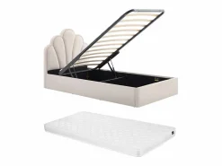 Discount Vente-unique Canapé abatible de concha 90 x 190 cm tela + colchón - CORALUNO Beige
