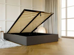 Hot Ysmée Canapé abatible de tela - 140 x 190 cm - - PONTOS de YSMÉE Gris antracita