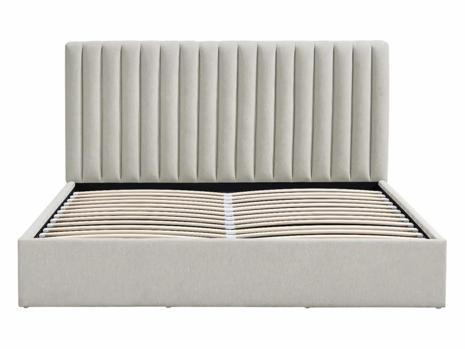 Hot Vente-unique Canapé abatible tamaño queen 160 x 200 cm en tela + colchón - SARANELI Gris claro