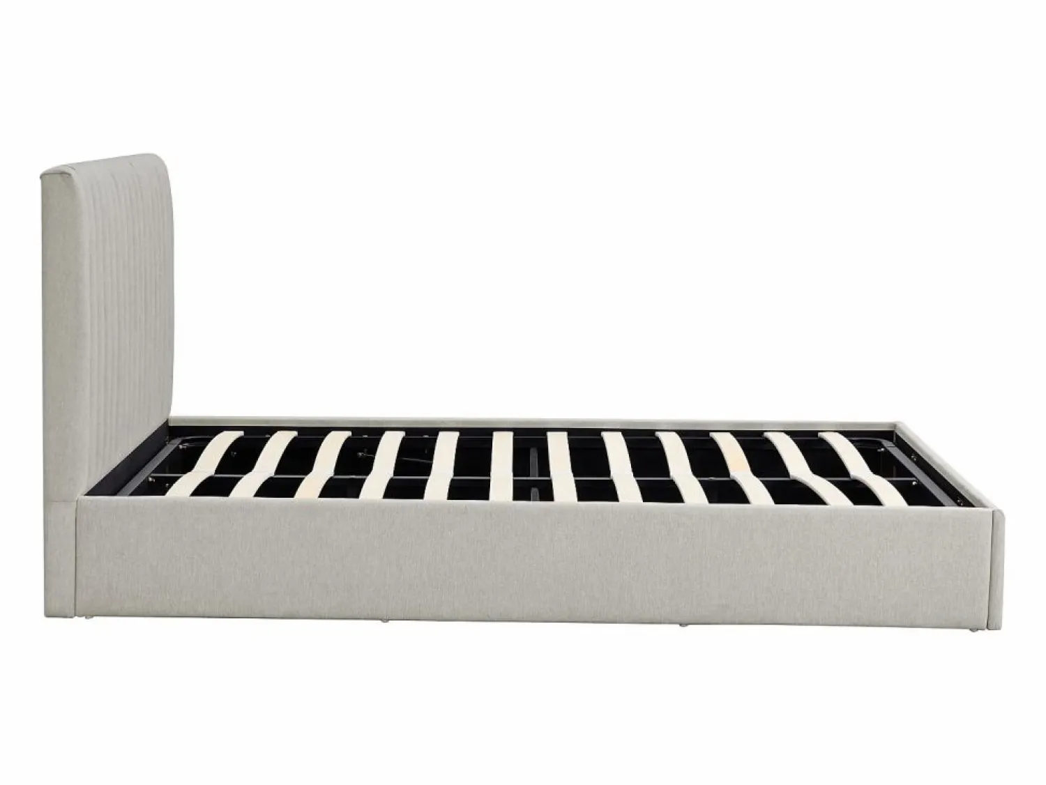 Hot Vente-unique Canapé abatible tamaño queen 160 x 200 cm en tela + colchón - SARANELI Gris claro