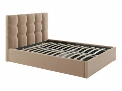 Clearance Canapé abatible140 x 190 cm de terciopelo en color con colchón - MIRDAL Cama Terciopelo|Cama Con Canapé