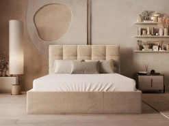 Clearance Canapé abatible140 x 190 cm de terciopelo en color con colchón - MIRDAL Cama Terciopelo|Cama Con Canapé