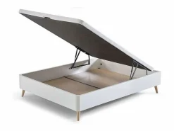 New Canapé alto 150x190 cm nórdico patas inclinadas color dormitorio Somier Con Canapé