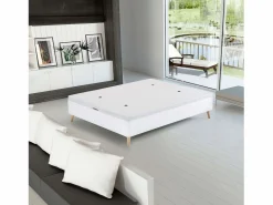 New Canapé alto 150x190 cm nórdico patas inclinadas color dormitorio Somier Con Canapé