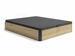 Clearance Ysmée Canapé arcón 160 x 200 cm - Natural claro y negro - NAMOSI de YSMÉE Negro / Color natural claro