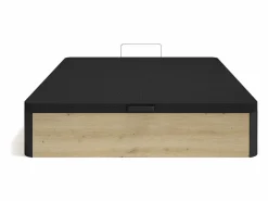 Clearance Ysmée Canapé arcón 160 x 200 cm - Natural claro y negro - NAMOSI de YSMÉE Negro / Color natural claro
