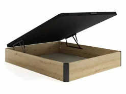 Clearance Ysmée Canapé arcón 160 x 200 cm - Natural claro y negro - NAMOSI de YSMÉE Negro / Color natural claro