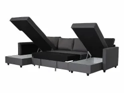 Clearance Canapé d'angle panoramique convertible - Tissu - L 292 x P 187 x H 86 cm - CATS Sofá Xxl